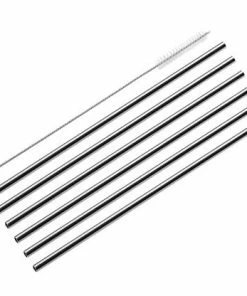 Cilio Trinkhalme Steel, 6er Set, Gerade