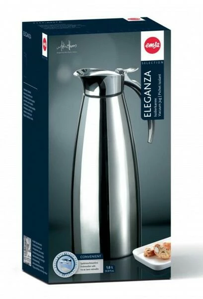 Emsa Isolierkanne Eleganza Edelstahl 0,6 L 2 Emsa Isolierkanne Eleganza Edelstahl 0,6 L – Bild 2