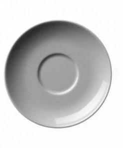 Modern Classic Cappuccinotasse Von Porzellanfabrik Walküre, Weiß -Bialetti-shop 310 018 Untertasse von oben l