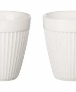 ASA Thermobecher Espresso 2er Set Thermo Striped, Weiß