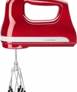 KitchenAid Handrührer Mit Flexi-Rührer In Empire Rot -Bialetti-shop 5KHM6118ER 6 speed hand blender and flex edge beaters P210161KP 012z