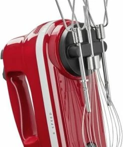 KitchenAid Handrührer Mit Flexi-Rührer In Empire Rot -Bialetti-shop 5KHM6118ER 6 speed hand blender and flex edge beaters storage P210161KP 032z