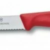 Victorinox SwissClassic Tomaten- Und Wurstmesser Mit Wellenschliff, 11 Cm, Rot