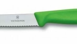 Victorinox SwissClassic Tomaten- Und Wurstmesser Mit Wellenschliff, 11 Cm, Grün