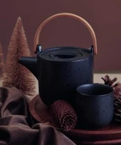 ASA Teekanne Mit Holzgriff Coppa Kuro Fassungsvermögen 0,6 L -Bialetti-shop Coppa Kuro Teekanne 1