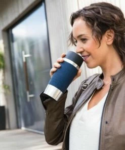 Emsa Isolier-Trinkbecher Mit Manschette Travel Mug In Blau -Bialetti-shop Emsa Travel Mug Isolierbecher Blau Milieu neu l