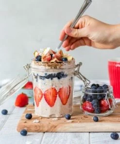 Kilner Clip Top Einmachglas, Retro-Design 0,45 Liter / 134 Mm -Bialetti-shop Overnight Oats Beeren Glas Retro LB3 klein