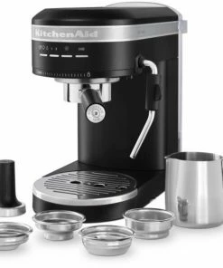 KitchenAid Halbautomatische Espressomaschine ARTISAN In Gusseisen Schwarz -Bialetti-shop P200142KP 077z EMEA BK